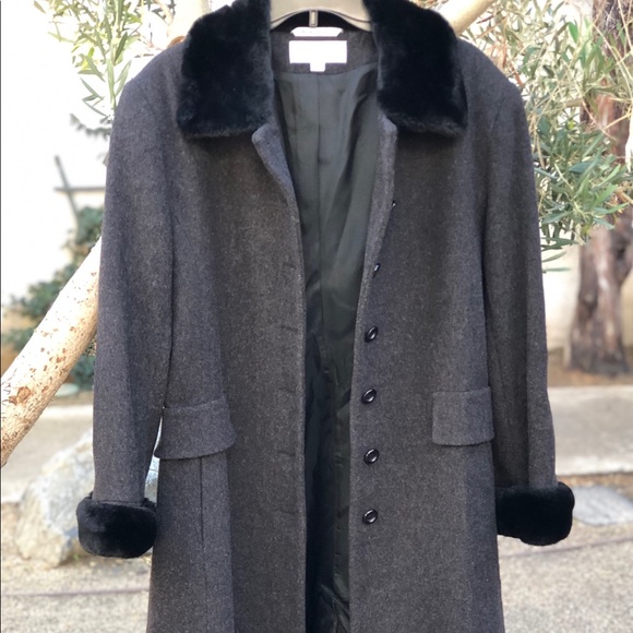 NW Albert Nipon America Made Wool&Fur Coat, Sz 8P - Picture 14 of 16